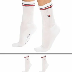 Tommy Hilfiger Chaussettes-Lot de 2 Paires de Chaussettes Sport Iconic Blanches