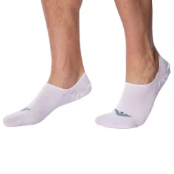 Emporio Armani Chaussettes-Lot de 3 Paires de Chaussettes Invisibles Eagle Blanches
