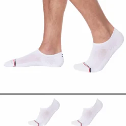 Tommy Hilfiger Chaussettes-Lot de 2 Paires de Chaussettes Invisibles Tommy Jeans Blanches