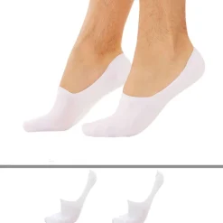 DIM Chaussettes-Lot de 2 Paires de Protèges-Pieds Blancs