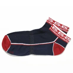 ES Collection Chaussettes-Lot de 3 Paires de Socquettes Sport Marines - Rouges - Blanches