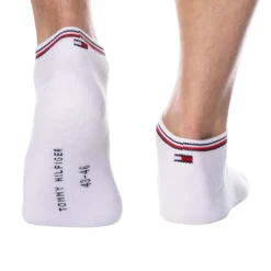 Tommy Hilfiger Chaussettes-Lot de 2 Paires de Socquettes Sneaker Iconic Blanches