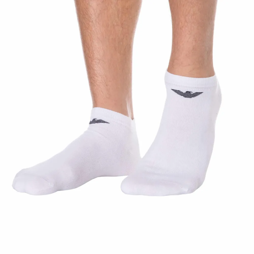 Emporio Armani Chaussettes-Lot de 3 Paires de Socquettes Casual Cotton Blanches