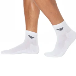 Emporio Armani Chaussettes-Lot de 3 Paires de Socquettes Sporty Sponge Blanches