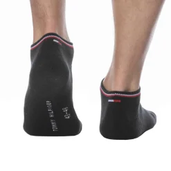 Tommy Hilfiger Chaussettes-Lot de 2 Paires de Socquettes Sneaker Iconic Noires