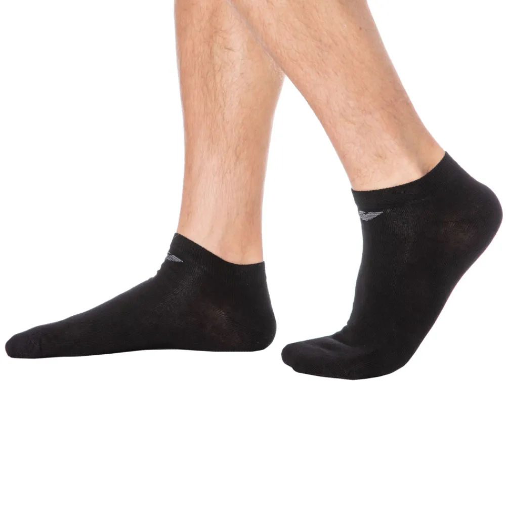 Emporio Armani Chaussettes-Lot de 3 Paires de Socquettes Casual Cotton Noires
