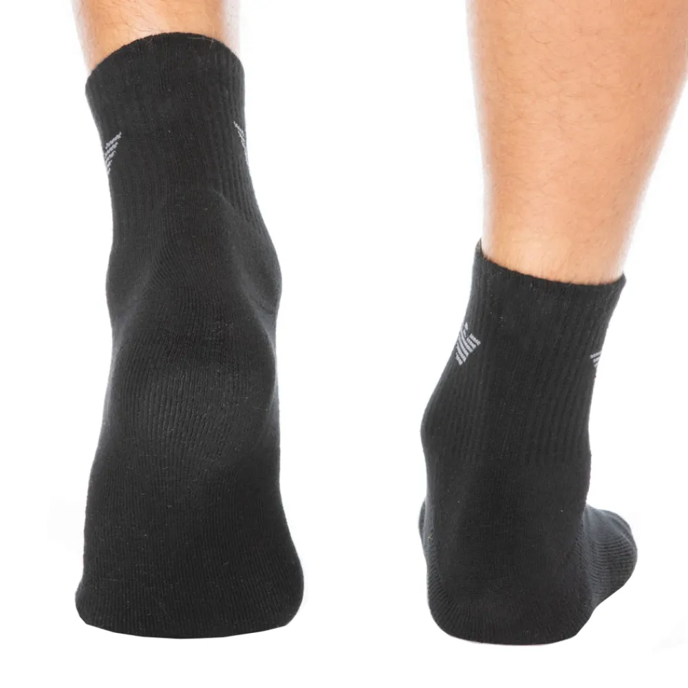 Emporio Armani Chaussettes-Lot de 3 Paires de Socquettes Sporty Sponge Noires