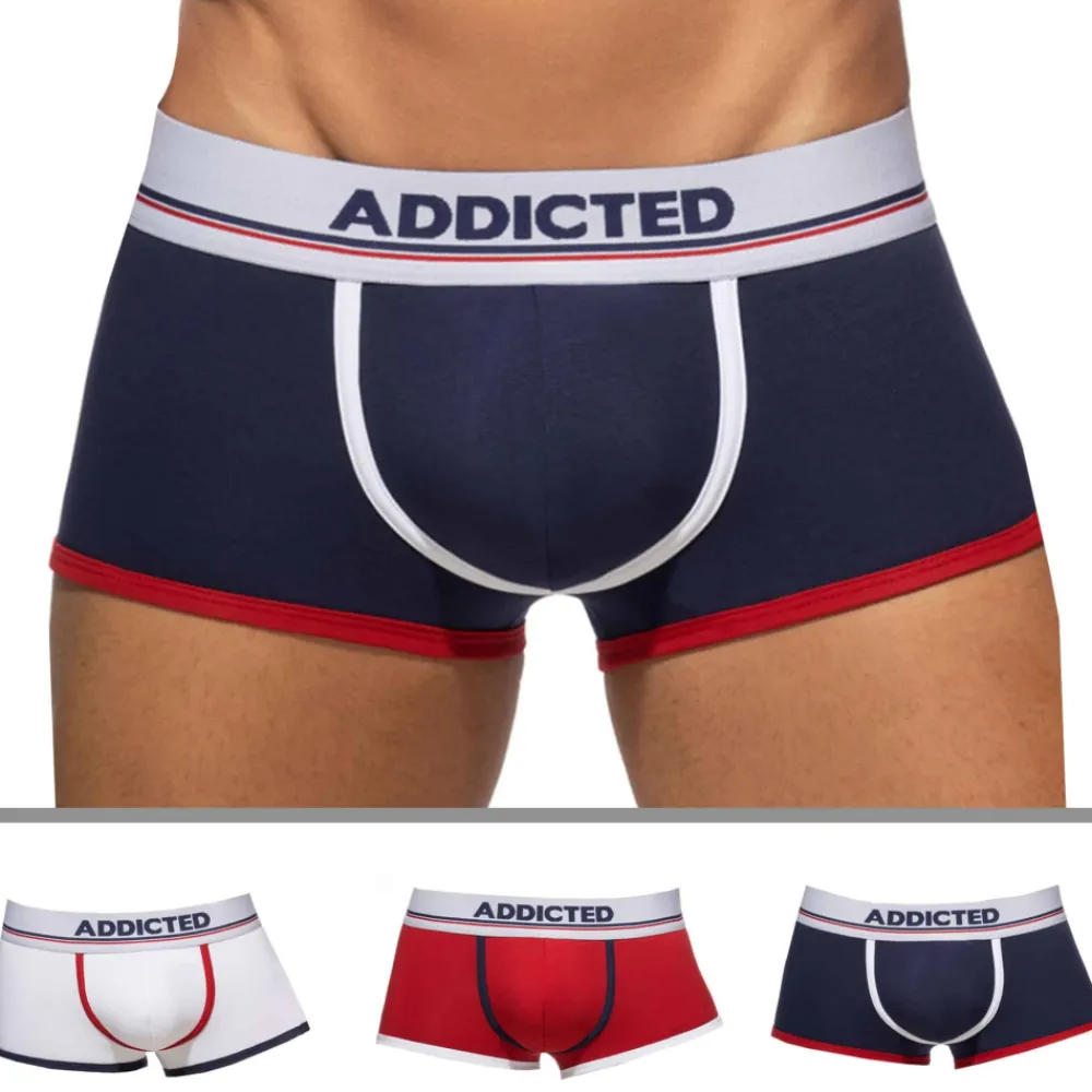Addicted Shortys|Boxers-Lot de 3 Shortys Tommy Coton Bleu Marine - Blanc - Rouge