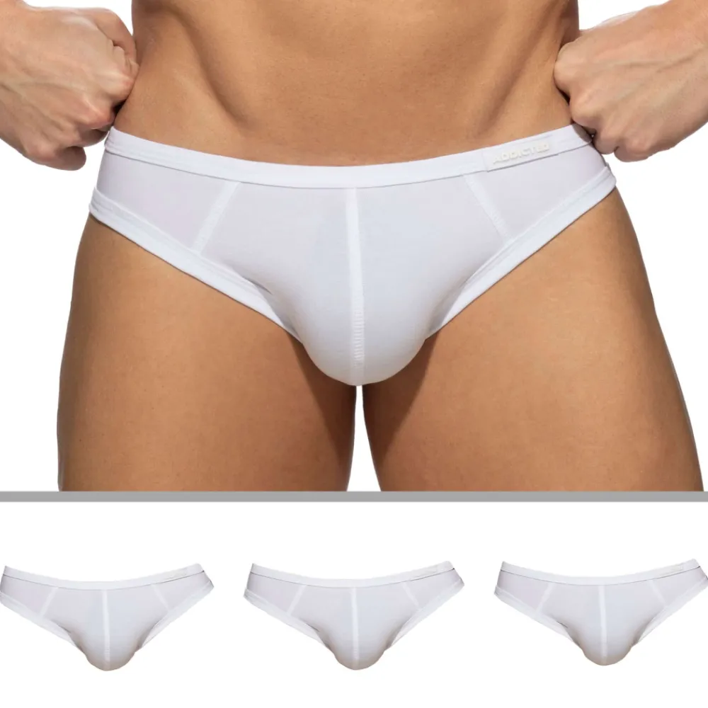 Addicted Mini Slips|Slips-Lot de 3 Slips Bikini Basic Blancs