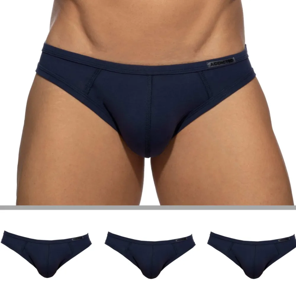 Addicted Mini Slips|Slips-Lot de 3 Slips Bikini Basic Bleu Marine