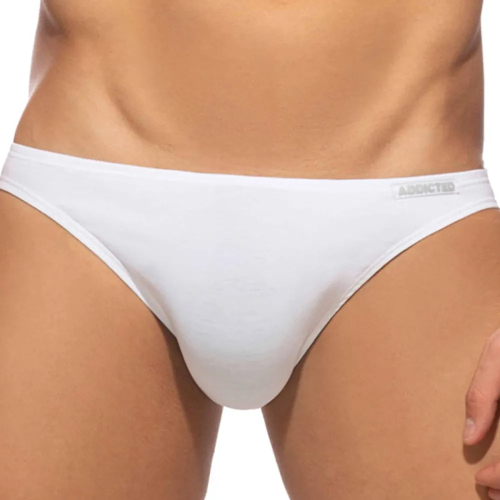 Addicted Mini Slips|Slips-Lot de 3 Slips Bikini Coton Blanc - Bleu Marine - Gris