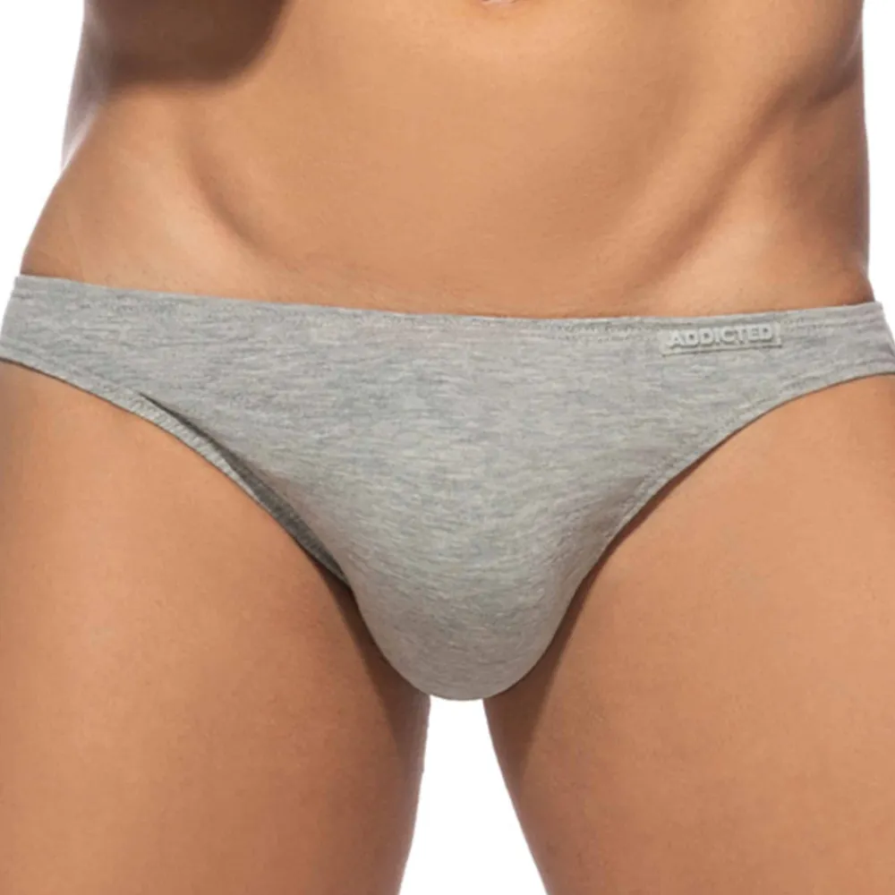 Addicted Mini Slips|Slips-Lot de 3 Slips Bikini Coton Blanc - Bleu Marine - Gris