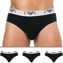 Emporio Armani Slips-Lot de 3 Slips Bold Monogram Coton Noirs