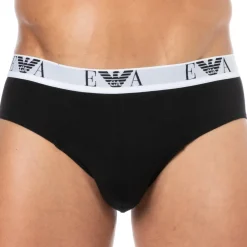Emporio Armani Slips-Lot de 3 Slips Bold Monogram Coton Noirs