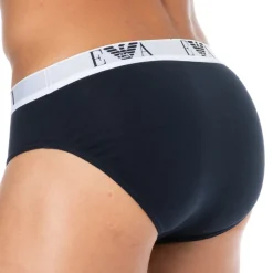 Emporio Armani Slips-Lot de 3 Slips Bold Monogram Coton Bleu Marine