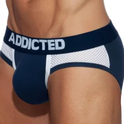 Addicted Slips-Lot de 3 Slips Combi Mesh Noir - Rouge - Bleu Marine