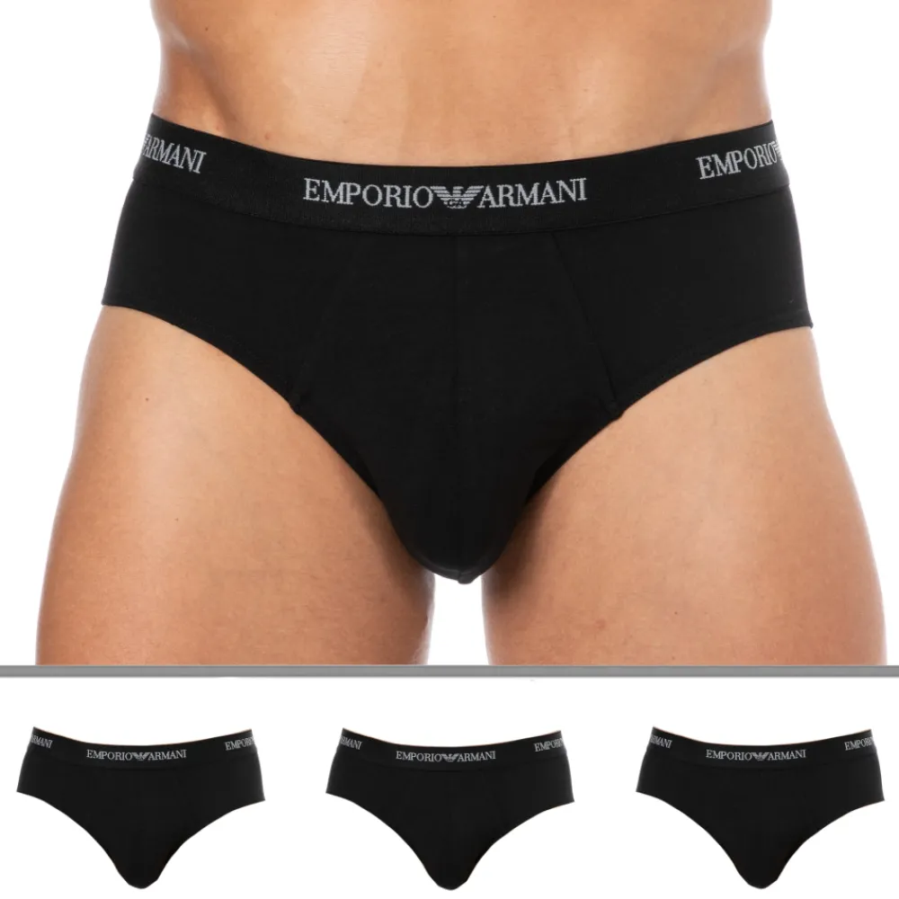 Emporio Armani Slips-Lot de 3 Slips Core Logoband Noirs