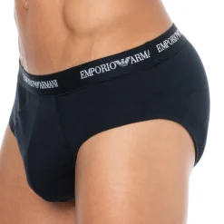Emporio Armani Slips-Lot de 3 Slips Core Logoband Coton Bleu Marine