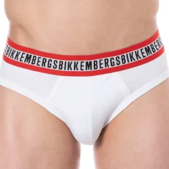 Bikkembergs Slips-Lot de 3 Slips Fashion Tape Coton Bleu - Noir - Blanc