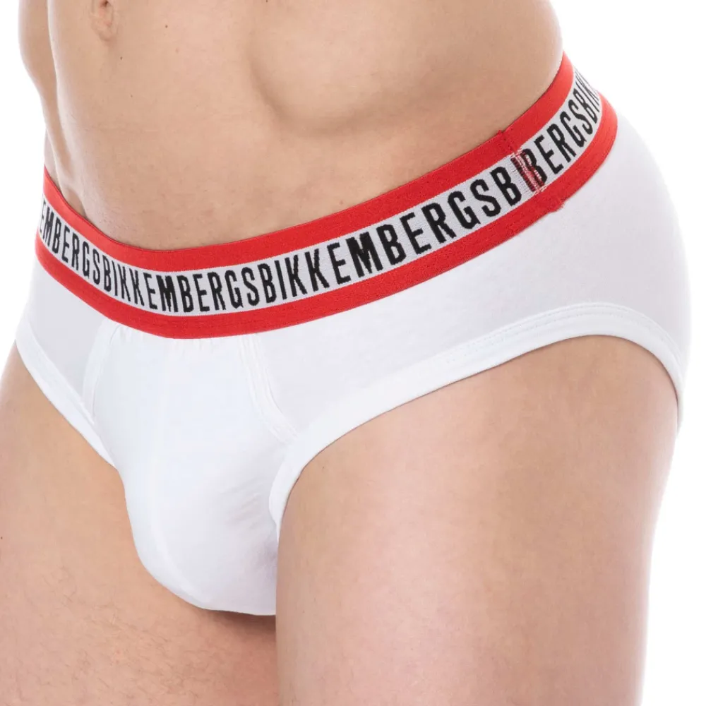 Bikkembergs Slips-Lot de 3 Slips Fashion Tape Coton Bleu - Noir - Blanc