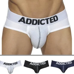 Addicted Sous-Vêtements Push Up|Push Up-Lot de 3 Slips Mesh Push Up Blanc - Bleu Marine - Noir