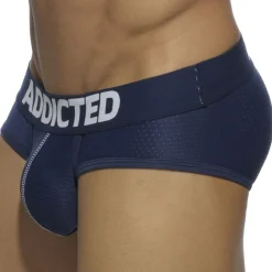 Addicted Sous-Vêtements Push Up|Push Up-Lot de 3 Slips Mesh Push Up Blanc - Bleu Marine - Noir