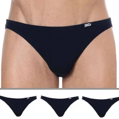 SKU Mini Slips|Slips-Lot de 3 Slips Mini Coton Bleu Marine