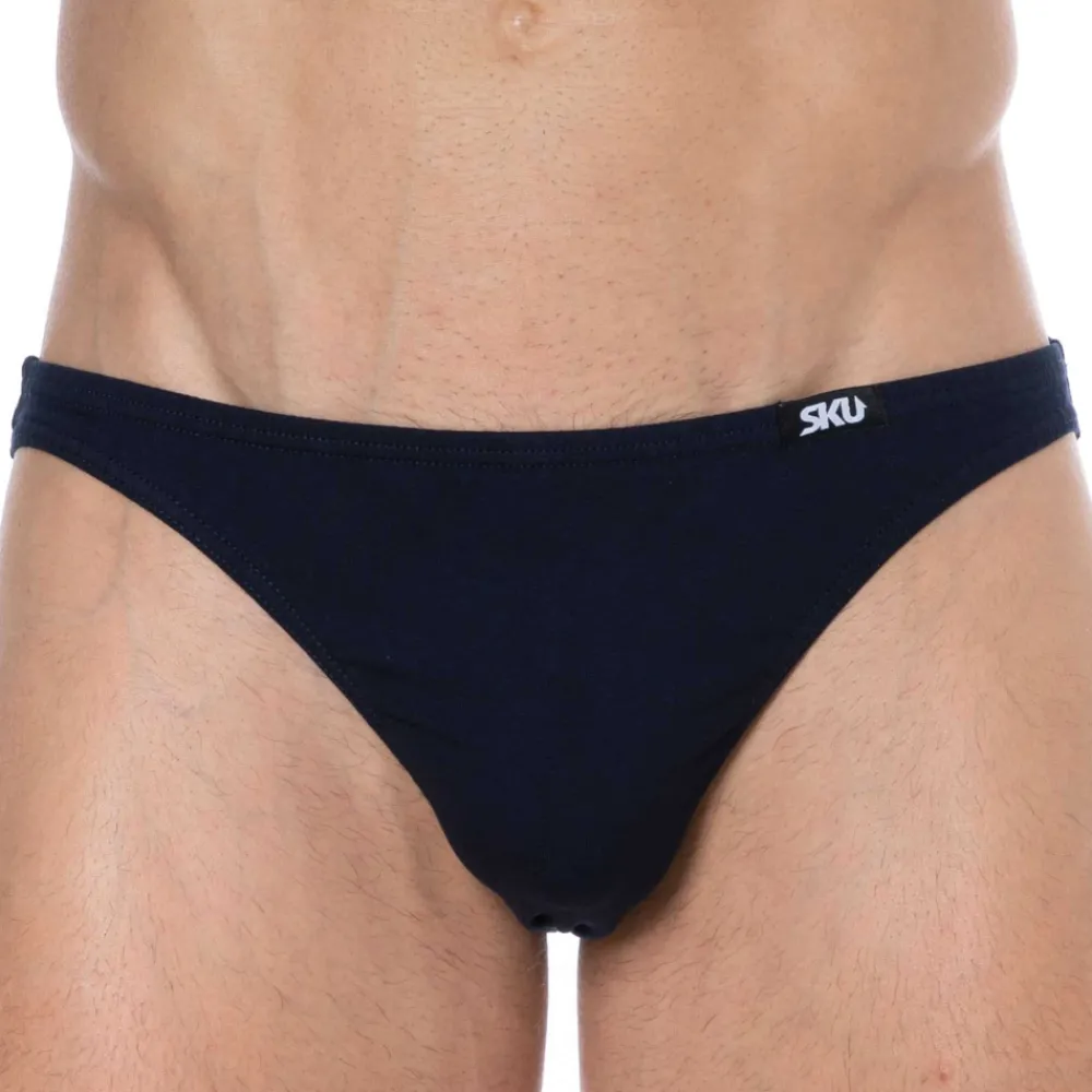 SKU Mini Slips|Slips-Lot de 3 Slips Mini Coton Bleu Marine