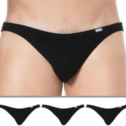 SKU Mini Slips|Slips-Lot de 3 Slips Mini Coton Noirs