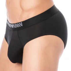 Emporio Armani Slips-Lot de 2 Slips Soft-Touch Bamboo Viscose Noirs