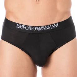 Emporio Armani Slips-Lot de 2 Slips Soft-Touch Bamboo Viscose Noirs