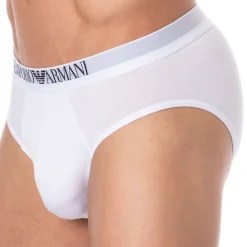 Emporio Armani Slips-Lot de 2 Slips Soft-Touch Bamboo Viscose Blancs