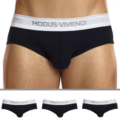 Modus Vivendi Slips-Lot de 3 Slips Staple Coton Noirs