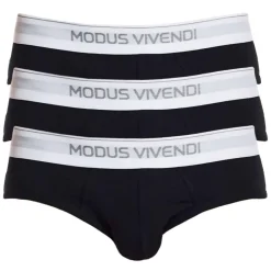 Modus Vivendi Slips-Lot de 3 Slips Staple Coton Noirs