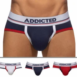 Addicted Slips-Lot de 3 Slips Tommy Coton Bleu Marine - Blanc - Rouge