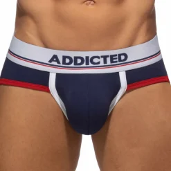 Addicted Slips-Lot de 3 Slips Tommy Coton Bleu Marine - Blanc - Rouge
