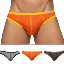 Addicted Mini Slips|Slips-Lot de 3 Slips Twink Coton Orange - Gris - Kaki