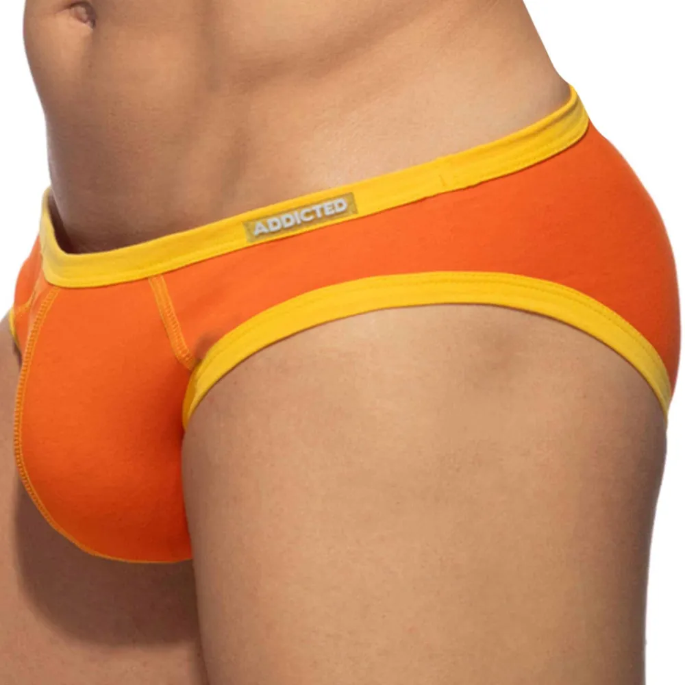 Addicted Mini Slips|Slips-Lot de 3 Slips Twink Coton Orange - Gris - Kaki