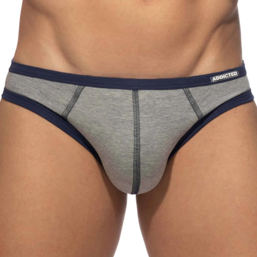 Addicted Mini Slips|Slips-Lot de 3 Slips Twink Coton Orange - Gris - Kaki