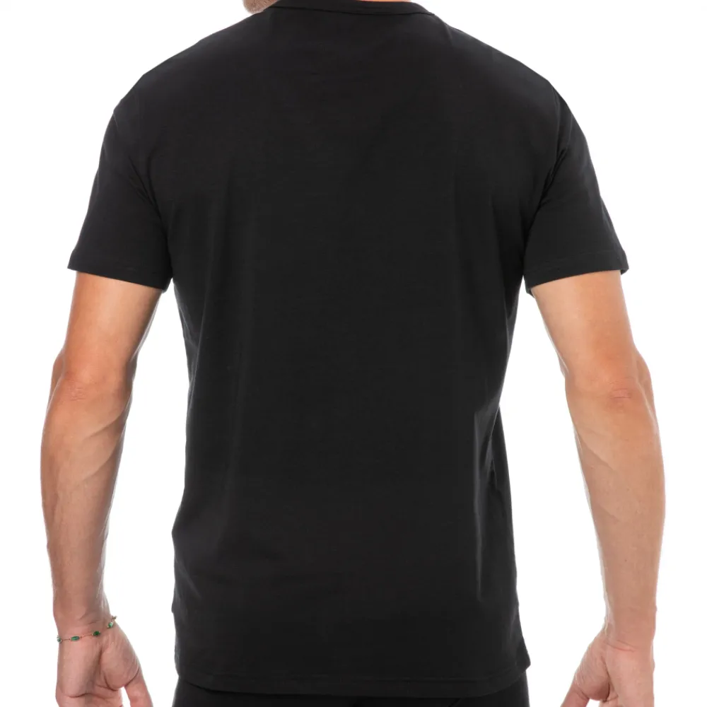Emporio Armani T-Shirts-Lot de 2 T-Shirts Col V Core Logoband Noirs