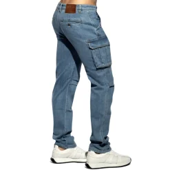 ES Collection Pantalons|Jeans-Pantalon Cargo Jeans Bleu Indigo