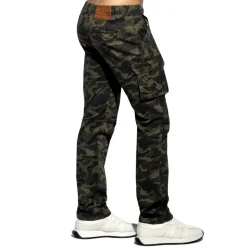ES Collection Pantalons|Jeans-Pantalon Cargo Jeans Camouflage Kaki