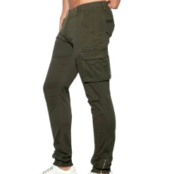 ES Collection Pantalons-Pantalon Cargo Kaki