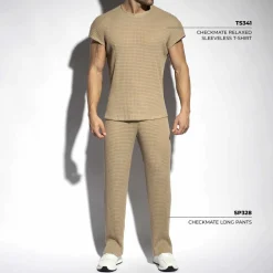 ES Collection Pantalons D'Intérieur|Pantalons-Pantalon Checkmate Beige