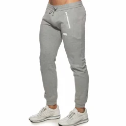 Addicted Pantalons-Pantalon Jogging Double Zip Gris Chiné