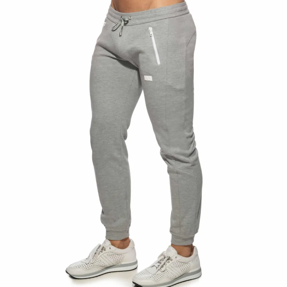 Addicted Pantalons-Pantalon Jogging Double Zip Gris Chiné