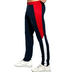 ES Collection Pantalons-Pantalon Sport FIT Piqué Bleu Marine