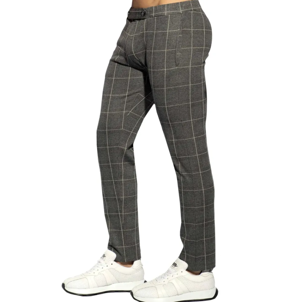 ES Collection Pantalons-Pantalon Tweed Gris