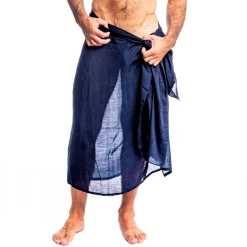 L'Homme invisible Plage-Paréo Calypso Bleu Marine