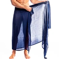 L'Homme invisible Plage-Paréo Calypso Bleu Marine